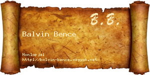 Balvin Bence névjegykártya